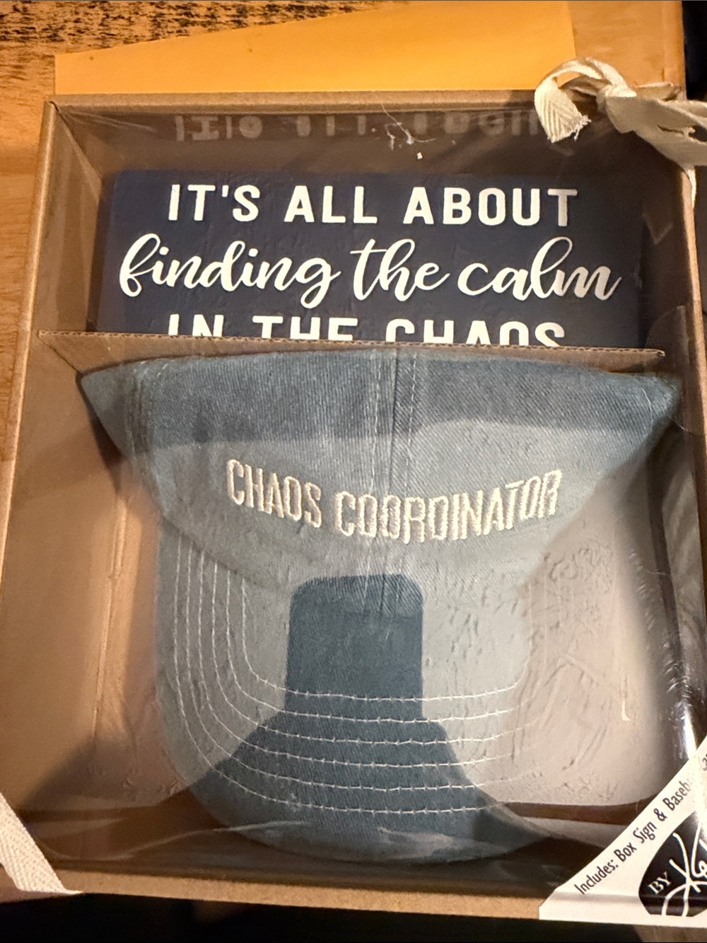 Chaos Coordinator Embroidered Cap and sign - it’s all about finding the calm